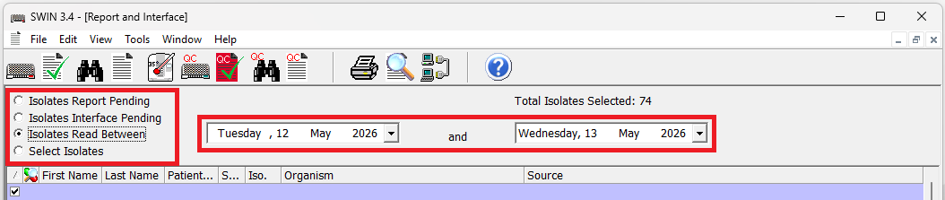 Isolates Read Between search option